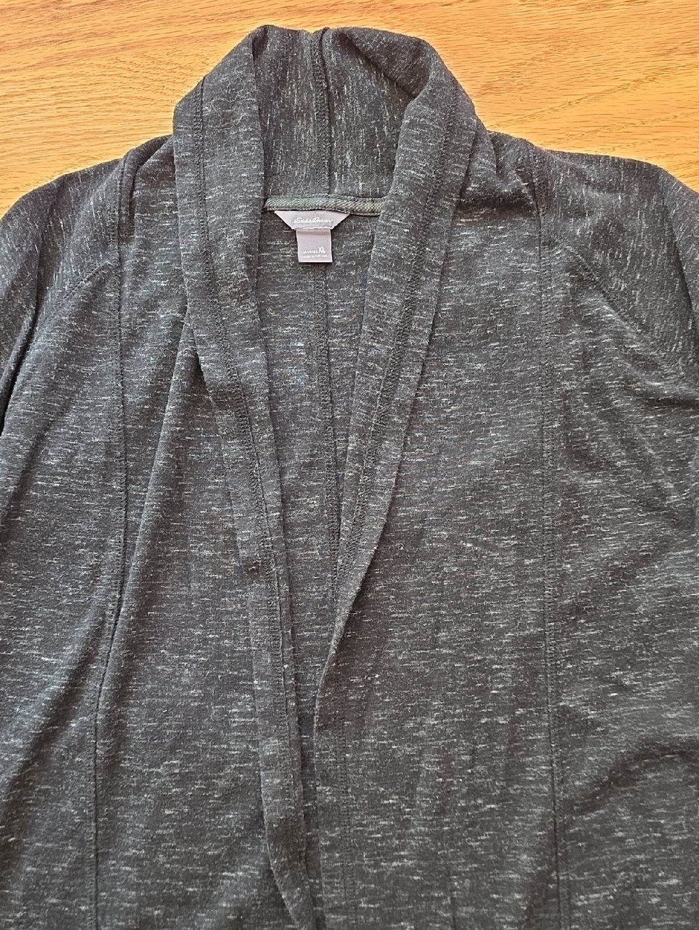 Eddie Bauer Charcoal Gray Open Front Cardigan